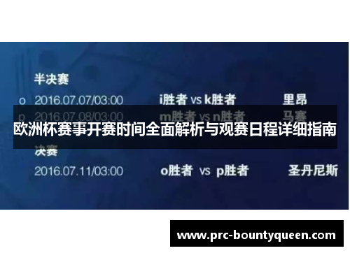 欧洲杯赛事开赛时间全面解析与观赛日程详细指南 欧洲杯赛事开赛时间全面解析与观赛日程详细指南